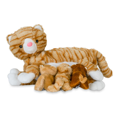 Mamanimals Kuscheltier Set Mama Katze und Babys Orange