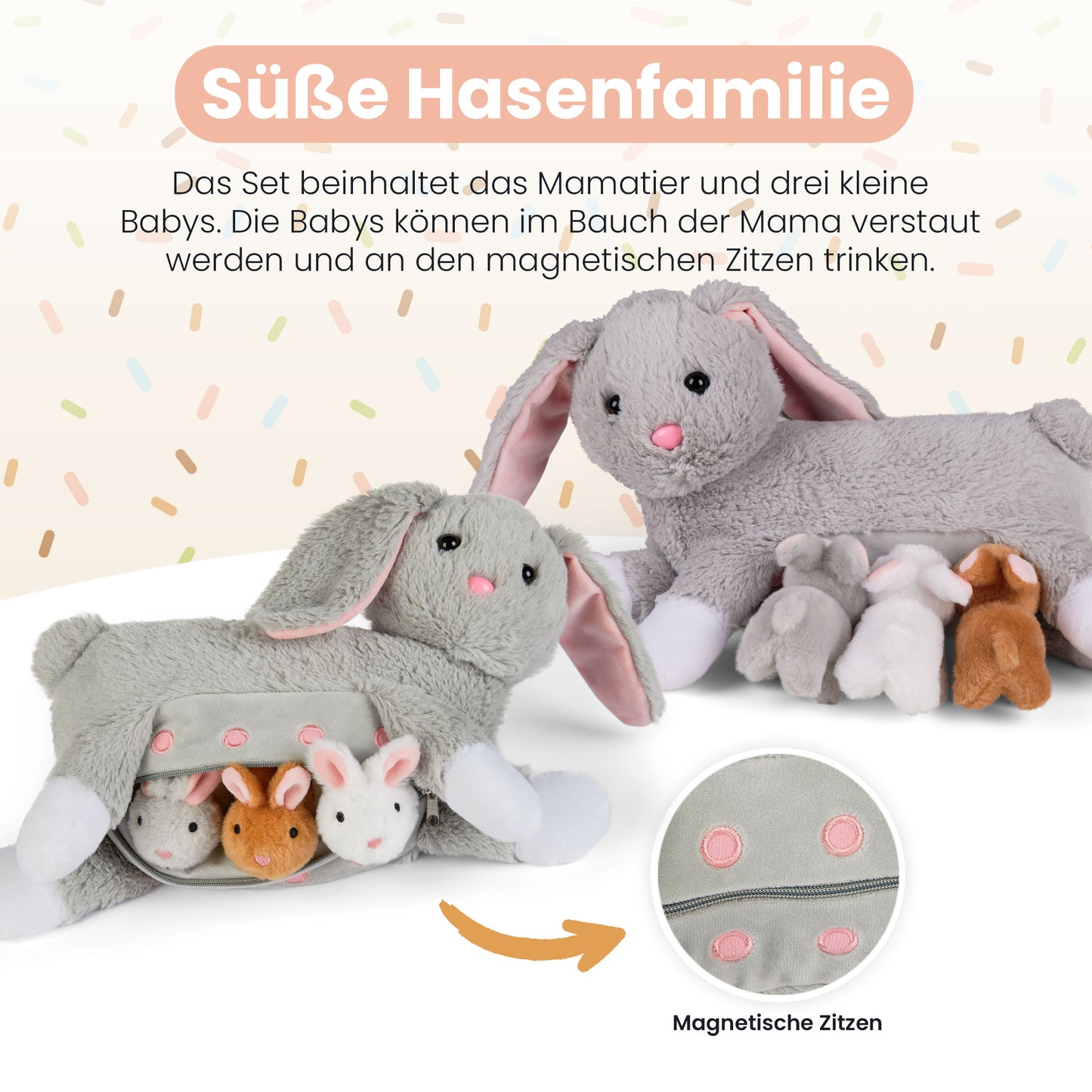 Mamanimals Hase mit Babys im Bauch