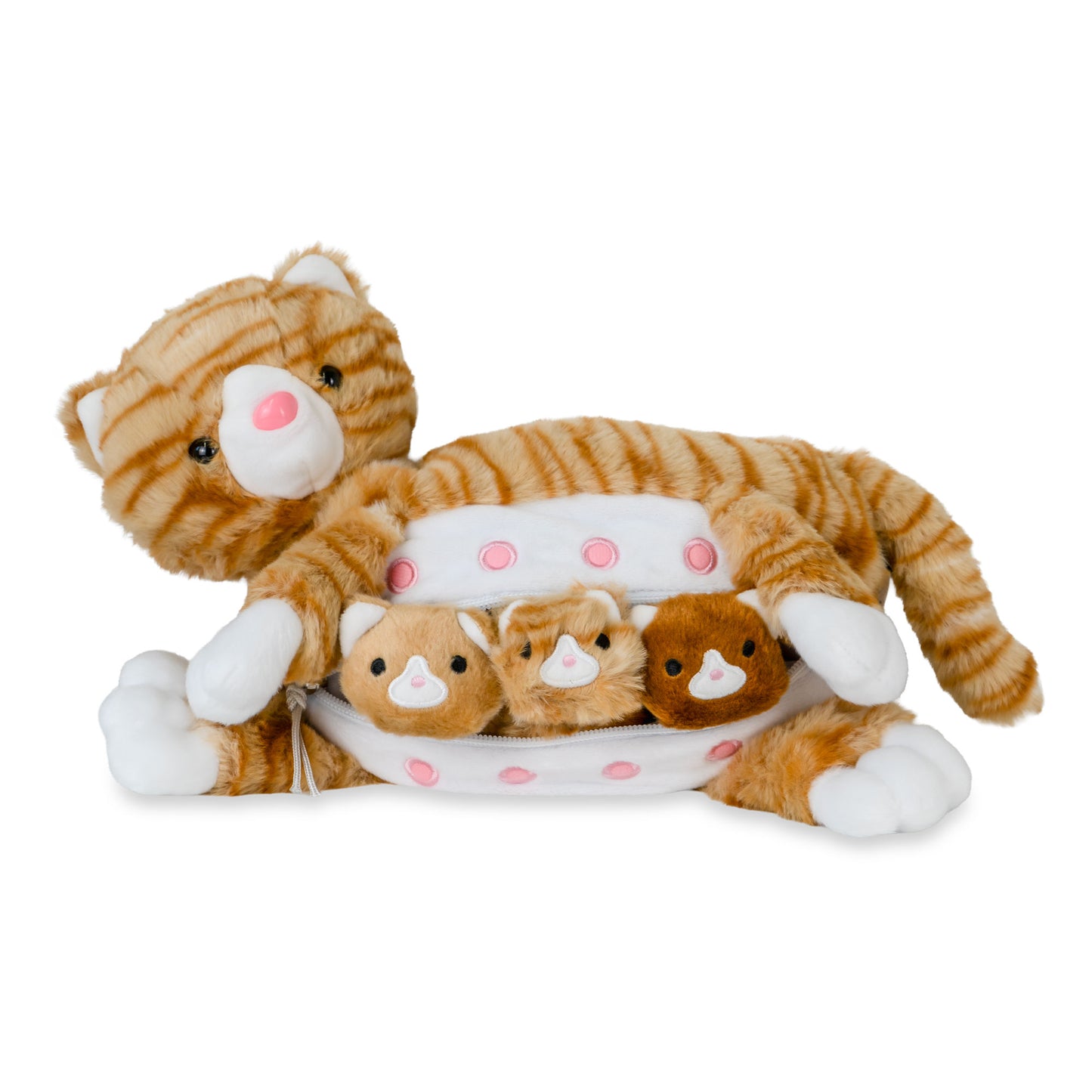 Mamanimals Kuscheltier Set Mama Katze und Babys Orange