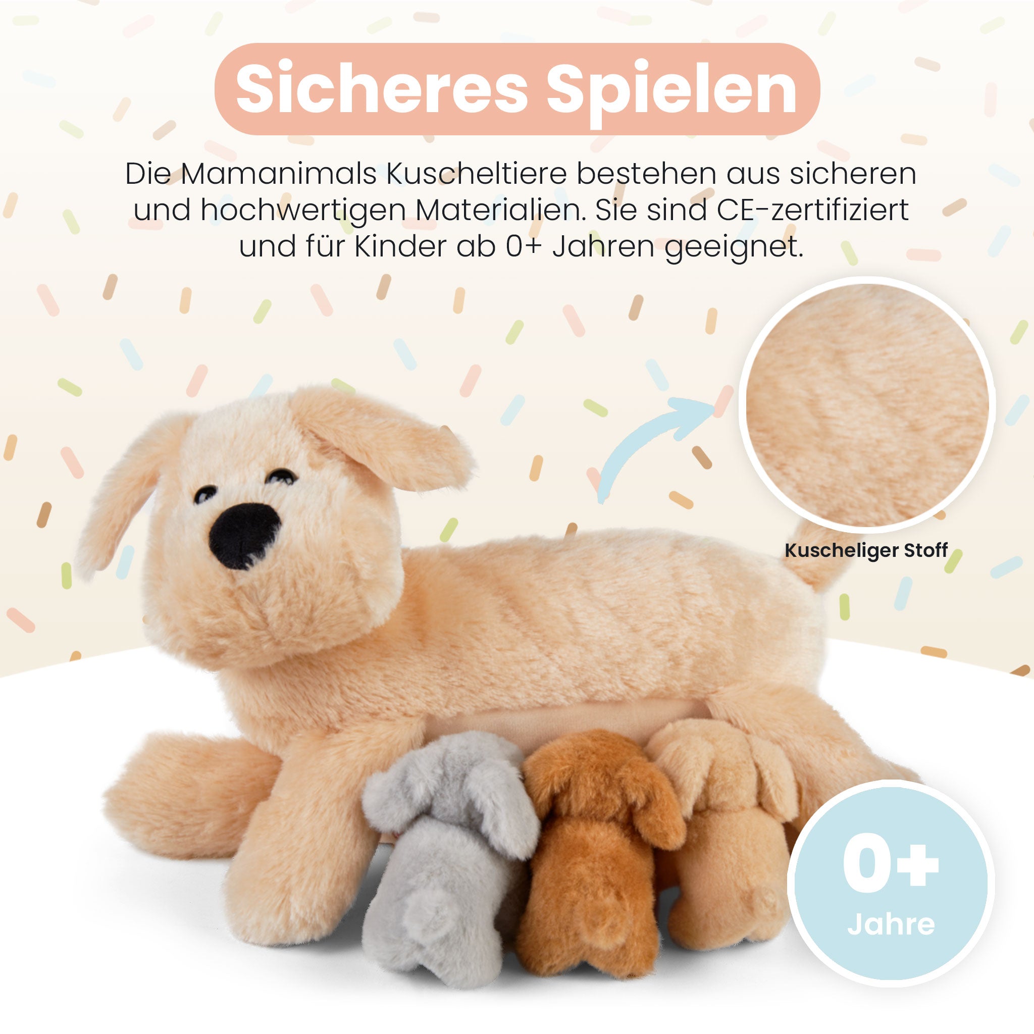 Peluche chien avec cheap bebe dans le ventre